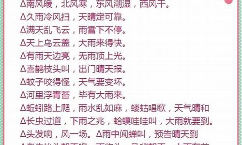 气象谚语有哪些二年级简单一点_气象谚语有哪些二年级简单