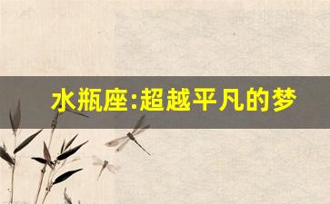 水瓶座:超越平凡的梦想追寻者