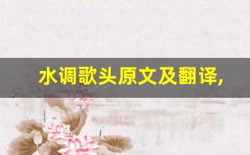 水调歌头原文及翻译,水调歌头全文,水调歌头翻译,水调歌头全诗解析-第1张图片-我的生活随想