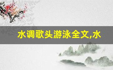 水调歌头游泳全文,水调歌头游泳讲了什么,水调歌头游泳经典句子-第1张图片-我的生活随想