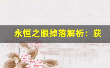 永恒之眼掉落解析：获取技巧与最佳掉落地点揭秘(永恒之眼怎么出来)-第1张图片-我的生活随想