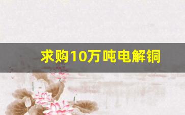 求购10万吨电解铜(求购10万吨电解铜)_https://www.gzyhshgzzx.com_上期所_第1张