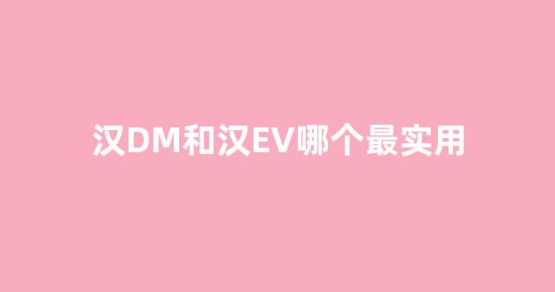 汉DM和汉EV哪个最实用(汉ev跟汉dm)_https://www.heiljjianzu.com_深交所_第1张