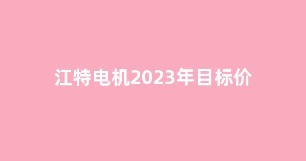 江特电机2023年目标价(江特电机2024年目标价)_https://www.taocizhiliang.com_设计报价_第1张
