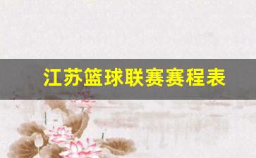 江苏篮球联赛赛程表-江苏篮球联赛名单