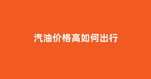 汽油价格高如何出行_汽油价格太高