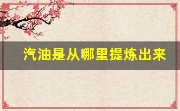 汽油是从哪里提炼出来的_汽油是从什么里面提炼出来的