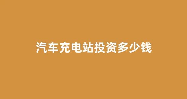 汽车充电站投资多少钱(电动汽车充电站投资多少钱)_https://www.nalian8.com_创业板_第1张