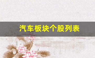 汽车板块个股列表(汽车板块股票一览)_https://www.dcjwmf.com_上期所_第1张