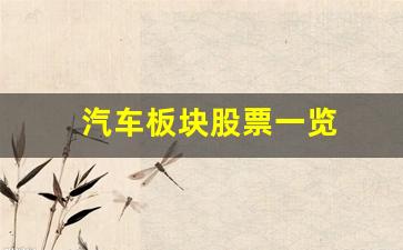 汽车板块股票一览(汽车板块行情分析)_https://www.jumanxin.com_上交所_第1张