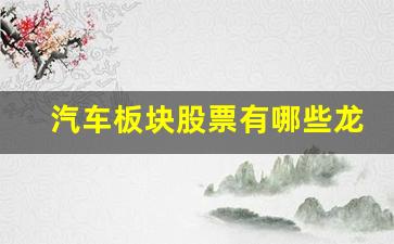 汽车板块股票有哪些龙头(汽车零部件板块股票有哪些)_https://www.nalian8.com_科创板_第1张