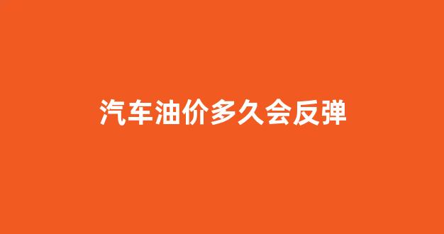 汽车油价多久会反弹_油价大概多久变一次