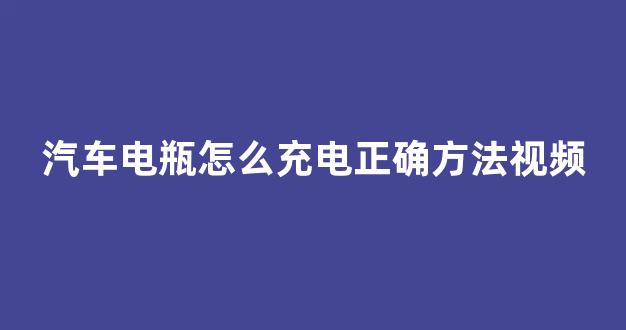 汽车电瓶怎么充电正确方法视频(电汽车电瓶价格多少钱)_https://www.taocizhiliang.com_设计报价_第1张
