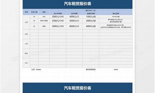 汽车租赁报价表格范本-车辆租赁报价表