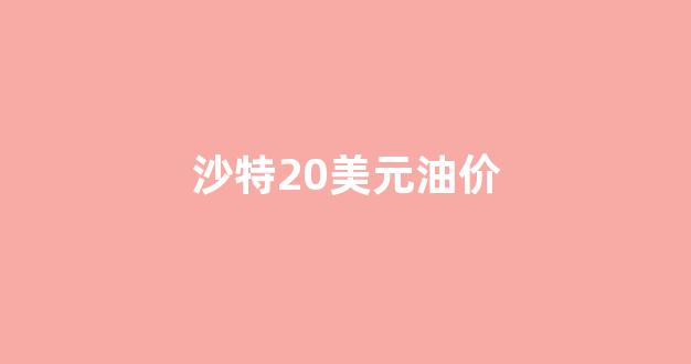 沙特遇袭油价大涨_沙特20美元油价