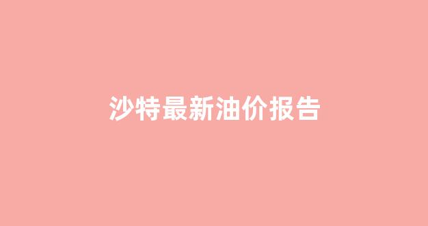 沙特最新油价报告_沙特油价多少钱一升