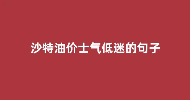 沙特油价士气低迷的句子_沙特石油降价