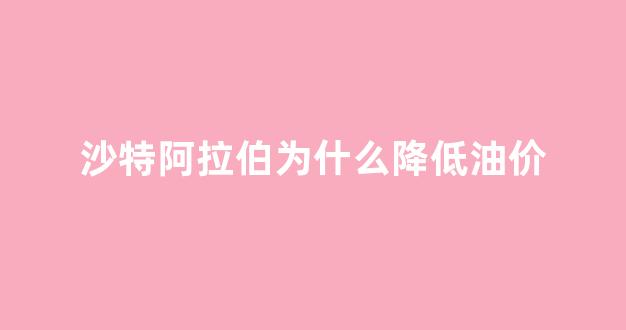 沙特阿拉伯石油没了怎么办_沙特阿拉伯为什么降低油价
