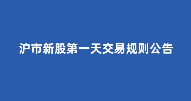 沪市新股第一天交易规则公告(沪市新股第一天能涨多少)_https://www.shshucaipeisong.com_上交所_第1张
