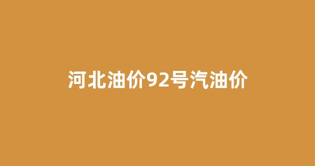 河北油价92号汽油价格多少_河北油价92号汽油价