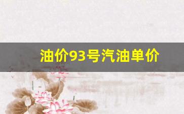 93油价格-油价93号汽油单价