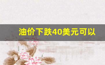 油价低于40美元国内不调价-油价下跌40美元可以吗