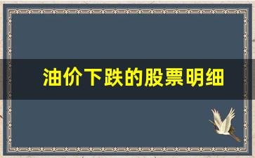 油价下跌的股票明细-油价大跌受益股