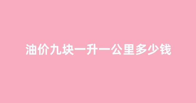油耗9升一公里多少钱_油价九块一升一公里多少钱