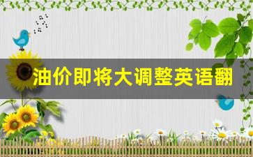 油价即将大调整英语翻译-油价调整预估