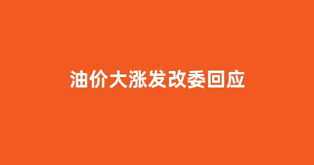 发改委 油价上涨_油价大涨发改委回应