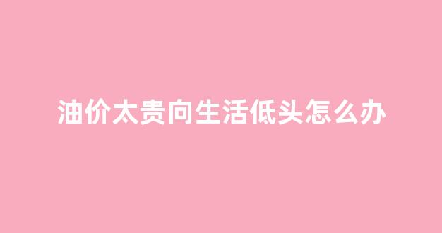 油价太贵向生活低头怎么办_油价太贵加不起油图片