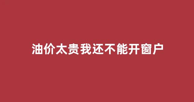 油价太贵我还不能开窗户_油价太猛woz
