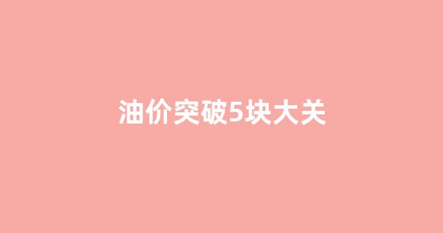 油价突破5块大关_油价突破6元