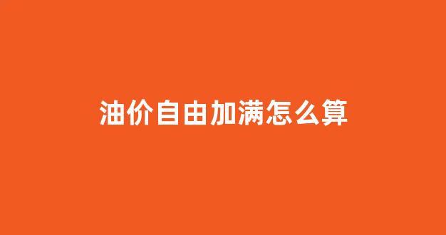 油价怎么加便宜_油价自由加满怎么算
