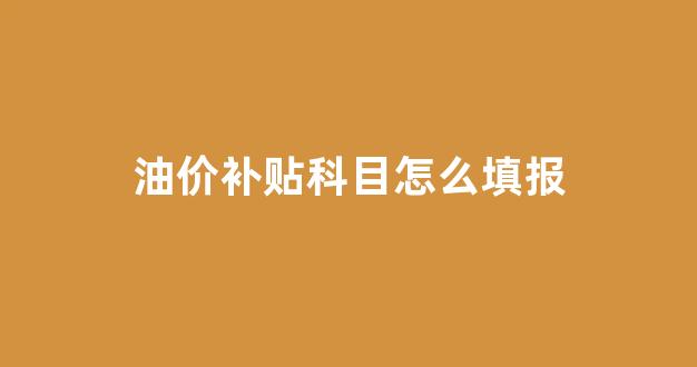 油价补贴科目怎么填报_油价补贴科目怎么填报信息