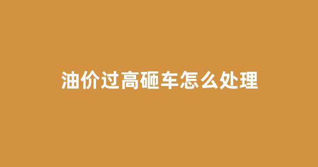 油价太贵_油价过高砸车怎么处理