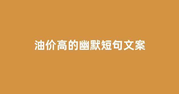 油价高的幽默短句文案_油价贵的文案