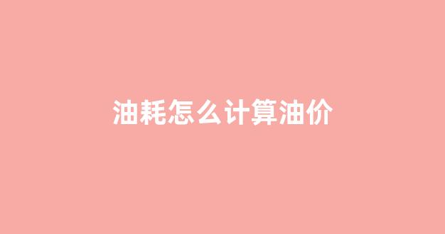 油耗怎么计算油价_油耗怎么计算油价多少