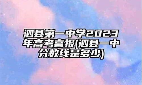 泗县高考状元2023,泗县高考状元