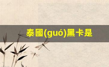 泰國(guó)黑卡是什么銀行卡(泰國(guó)卡有幾種)