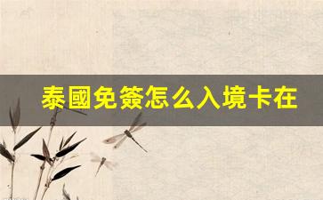 泰國免簽入境攻略，免簽卡獲取地點(diǎn)及入境流程詳解