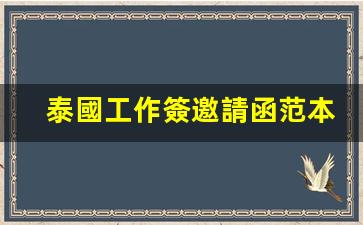 泰國工作簽邀請函范本(泰國工作簽要求)