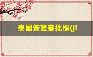 泰國簽證審批機(jī)構(gòu)有哪些(泰國簽證辦理流程和費(fèi)用)