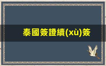 泰國簽證續(xù)簽轉簽(泰國簽證費用多少錢)