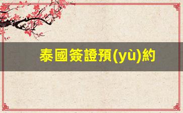 泰國簽證預(yù)約網(wǎng)址(泰國簽證辦理流程和費(fèi)用)