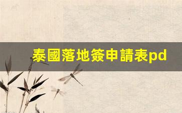 泰國落地簽證必備，完整PDF下載及填寫指南