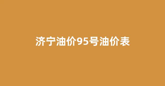 济宁油价95号油价表_济宁油价今日价格95