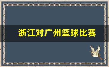 浙江一广州篮球比分-浙江对广州篮球比赛