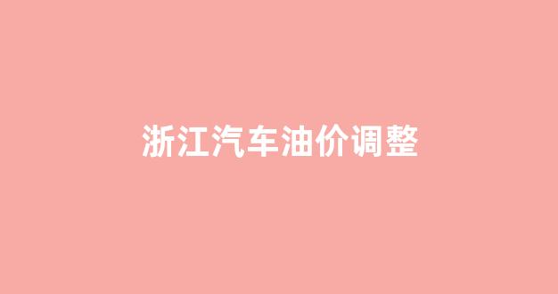 浙江汽油价格调整最新消息_浙江汽车油价调整