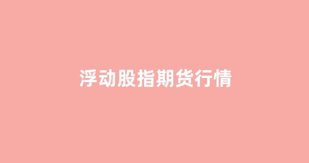 浮动股指期货行情(期货什么是浮动止盈)_https://www.rzcpcj.com_直通车_第1张
